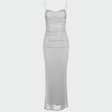 Eliška Drapované Maxi Šaty Z Tylu S Dekoltu A Krajkou