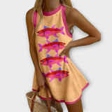 Anavée Letní Mini Šaty S Potiskem Sardinek Pro Letní Styl