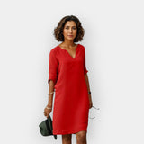 Jasné Letní Šaty Lehký Prodyšný Materiál Elegantní Střih