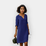 Jasné Letní Šaty Lehký Prodyšný Materiál Elegantní Střih