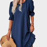 Retro Midi Šaty s Pohodlnými Rukávy Letní Elegance