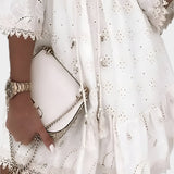 Boho Letní Krátké Šaty se Krajkou v Dekoltu a Rukávy