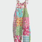 Bohemský overal S Květinovým Motivem A Patchworkem