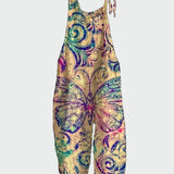 Retro overal Motýla Potisk Styl Pohodlí Pro Elegantní Den