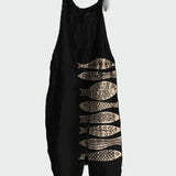 Retro Overal S Květinovým Vzorem Elegantní Styl Pohodlí