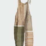 Retro Overal Se Širokými Nohavicemi A Geometrickými Pruhy