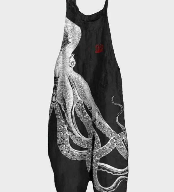 Dámská Overal S Širokými Nohavicemi S Motivem Chobotnice