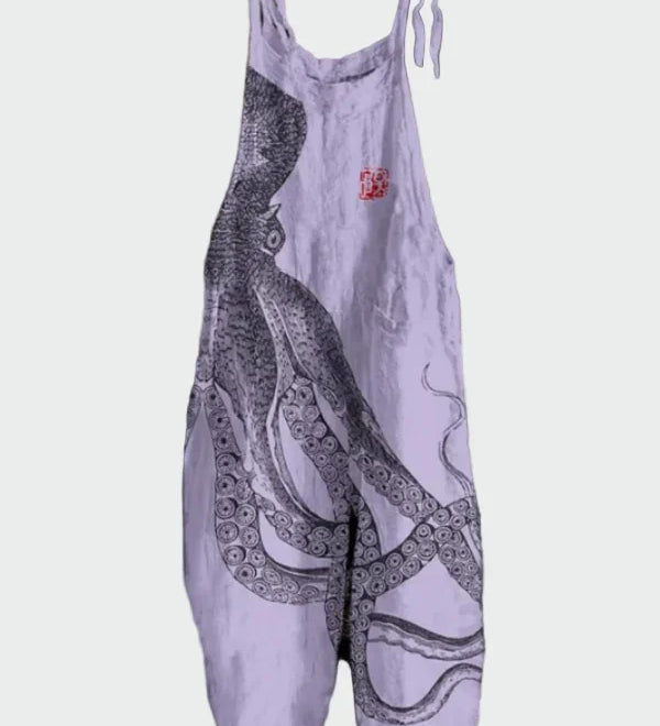 Dámská Overal S Širokými Nohavicemi S Motivem Chobotnice