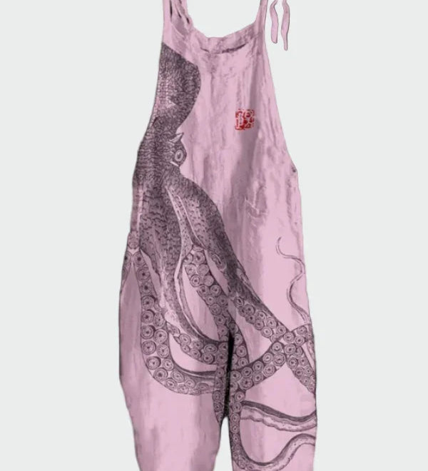 Dámská Overal S Širokými Nohavicemi S Motivem Chobotnice