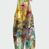 Retro Květovaný Overal Letní Pohodu S Výrazným Potiskem