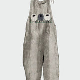 Retro Overal S Ovečkami Na Hrudi Pro Pohodlný Den