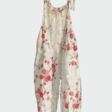 Retro Květinový Overal S Japonskou Estetikou Eleganci