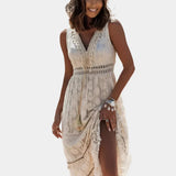 Retro Šaty S Boho Stylem A Zavazovacím Detailem V Pásu