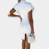 Midi Šaty S Krátkým Rukávem Elegantního Stylu Pro Večeře