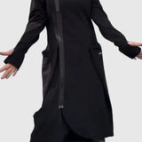 MARIE-Dlouhý kabát s kapucí a zipem