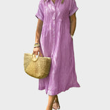 Pruhované Košilové Šaty S Knoflíky A Funkčními Kapsami