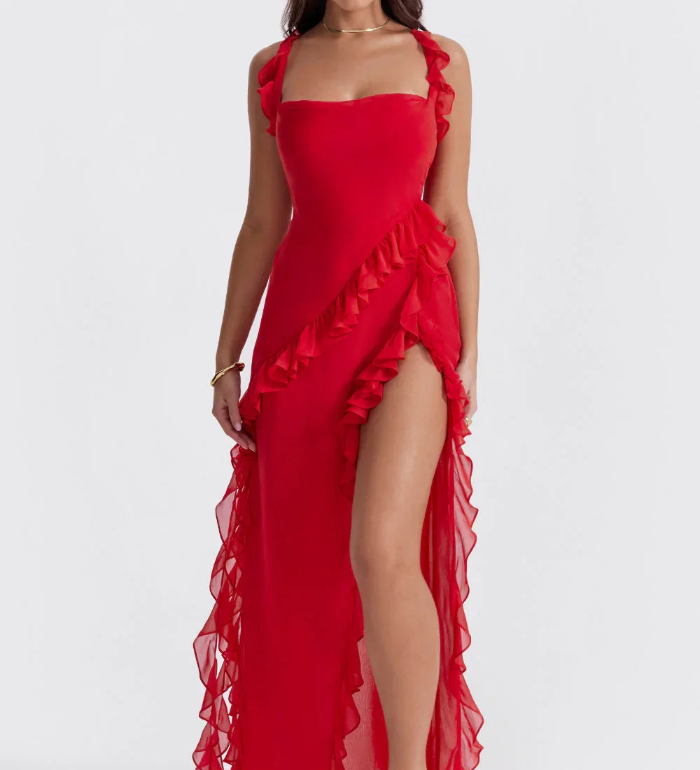 Meïssa Šaty S Asymetrickým Volánem A Korzetem Pro Večer