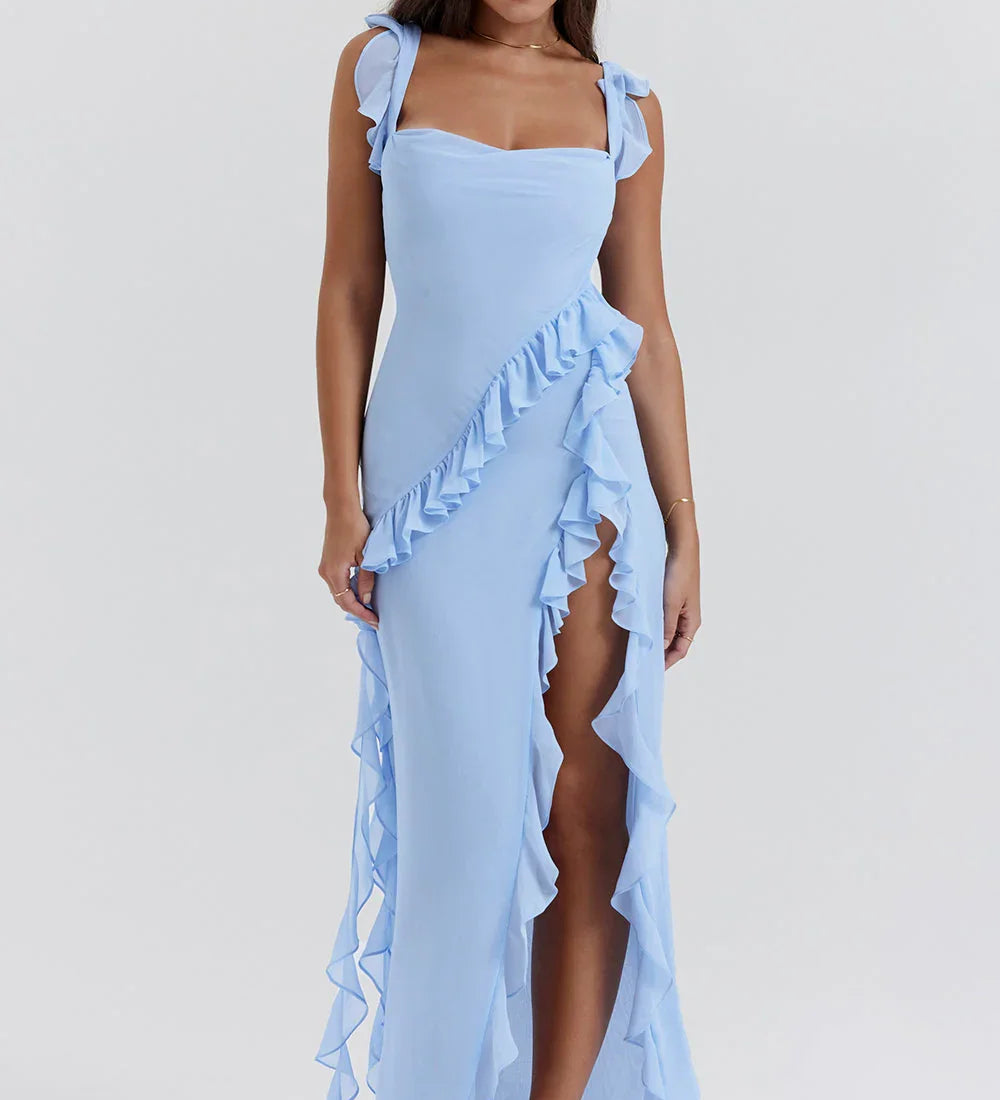 Meïssa Šaty S Asymetrickým Volánem A Korzetem Pro Večer