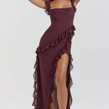 Meïssa Šaty S Asymetrickým Volánem A Korzetem Pro Večer