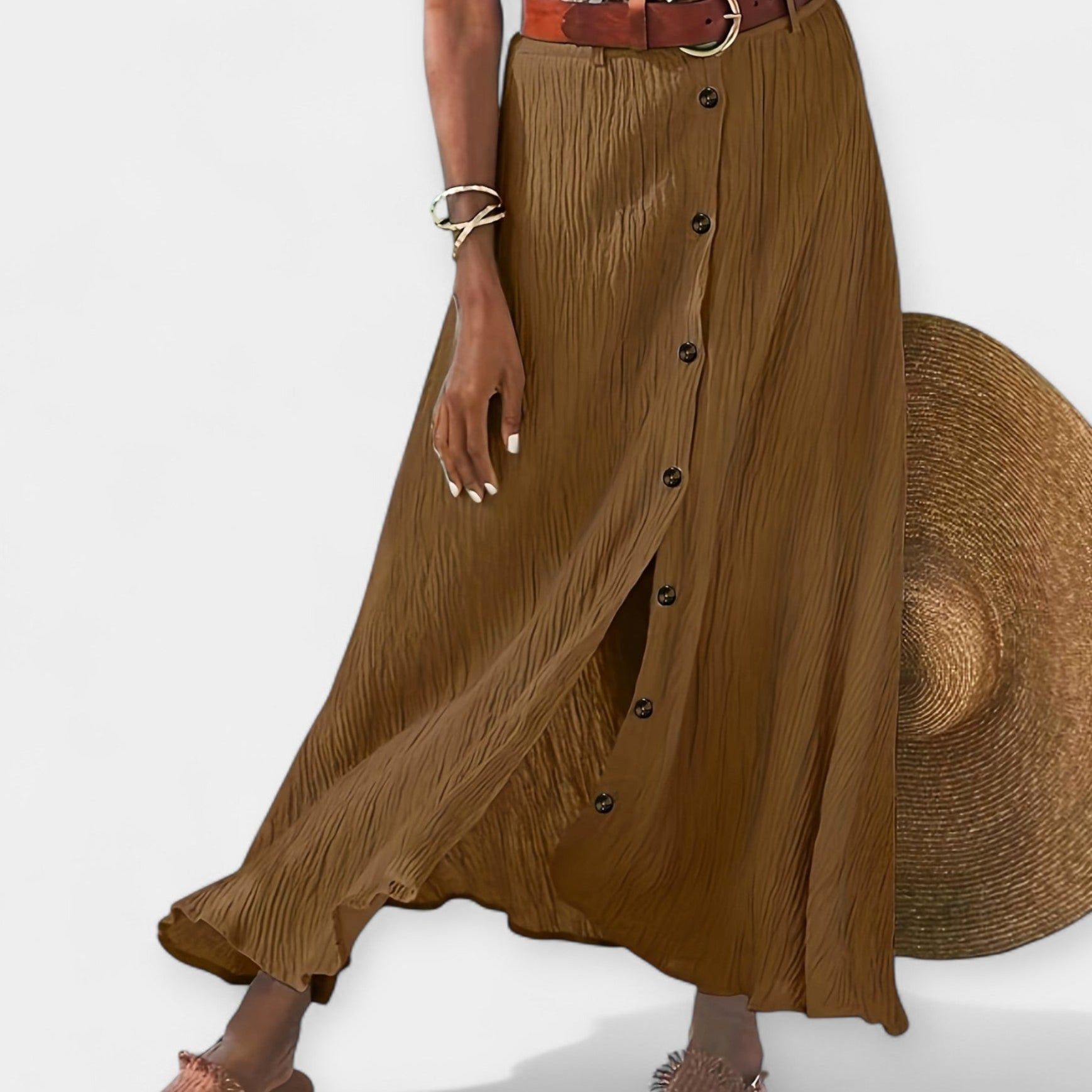 Poloprůhledná midi sukně s rozparkem