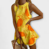 Orvienne Mini Šaty S Potiskem Krabů Lehký Prodyšný