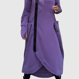 MARIE-Dlouhý kabát s kapucí a zipem