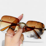 [ANETA] - Bezrámové Brýle Klasický Retro Minimalistický Nádech Lehký Materiál Denní Elegance Unisex Vzhled