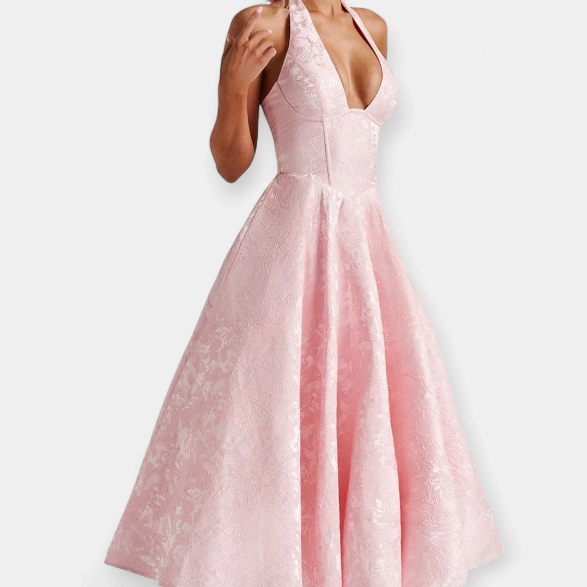 Elegantní Midi Šaty S Otevřenou Zádí A Korzetovým Designem