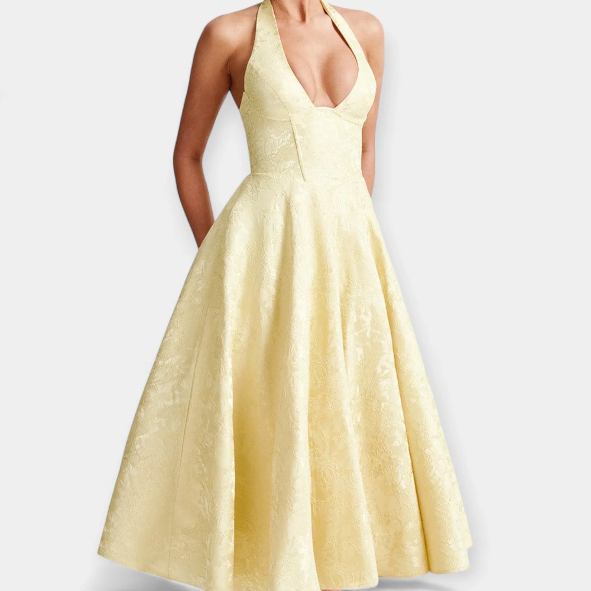 Elegantní Midi Šaty S Otevřenou Zádí A Korzetovým Designem