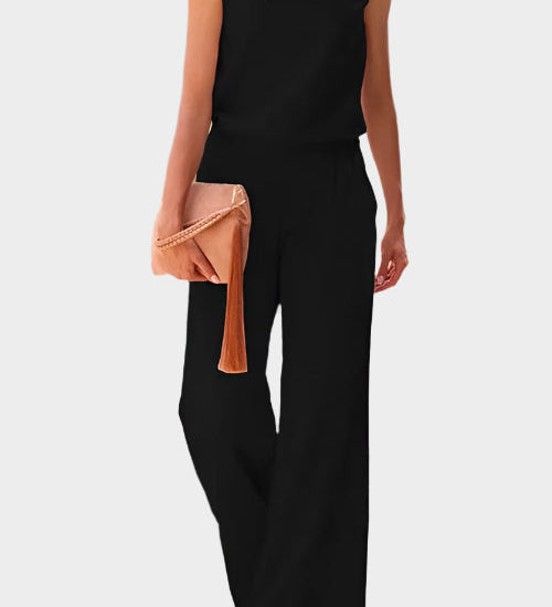 Letní Saténový Celotělový Overal Bez Rukávů Pro Ženy