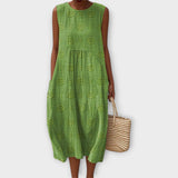 Volné Boho Šaty Zelené Vzdušné Letní Bez Rukávů Pro Pláž