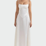 Saténové Maxi Šaty s Tenkými Ramínky pro Příležitosti