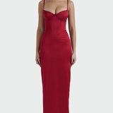 Brigita | Saténové Šaty Elegantní A Nadčasový Minimalistický Střih