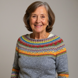 Zdeňka | Pletený Svetr Geometrickým Vzorem Univerzální Střih Pohodlí