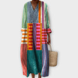 Pohodlné Boho Šaty Se Cikcak Vzorem Hořčicová Barva