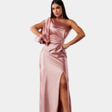 Dlouhé Elegantní Šaty S Jednoramenným Asymetrickým Výstřihem