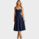 Midi Šaty S Korzetem Vintage Květinovým Vzorem Elegantní