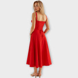 Midi Šaty S Korzetem Vintage Květinovým Vzorem Elegantní